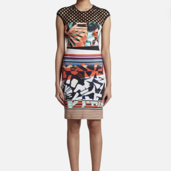 NWT CLOVER CANYON Ink Strokes neoprene bodycon sleeveless dress Size XS - Picture 7 of 11